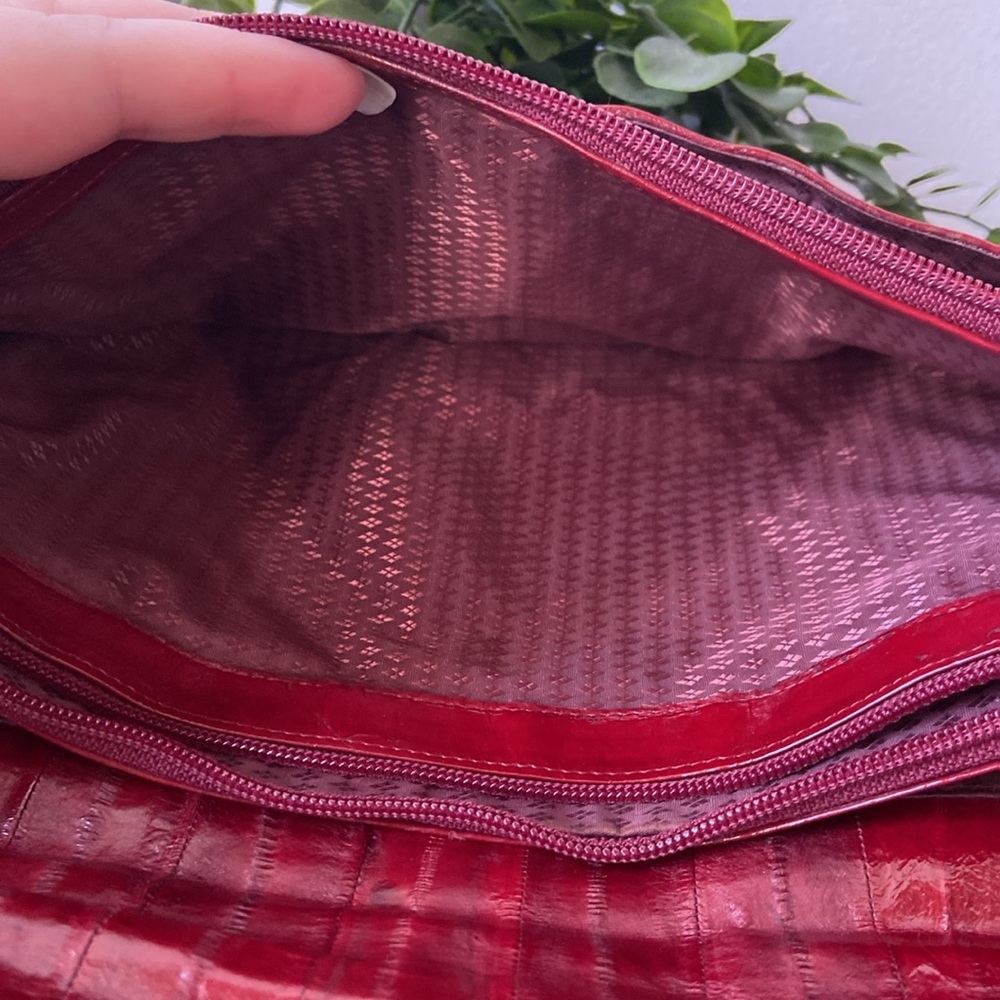 Vintage Red Eel Shoulder Bag or Clutch - Picture 14 of 16